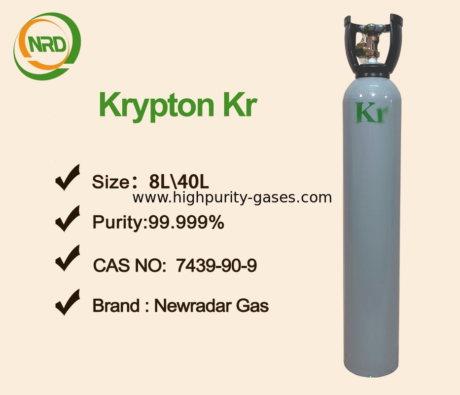 Safety Odorless Krypton Noble Gas / Monatomic Gas UN1056 High Purity